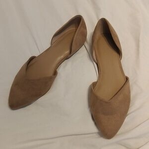 Splendid Dorsay Flats Taupe Suede Sz 8